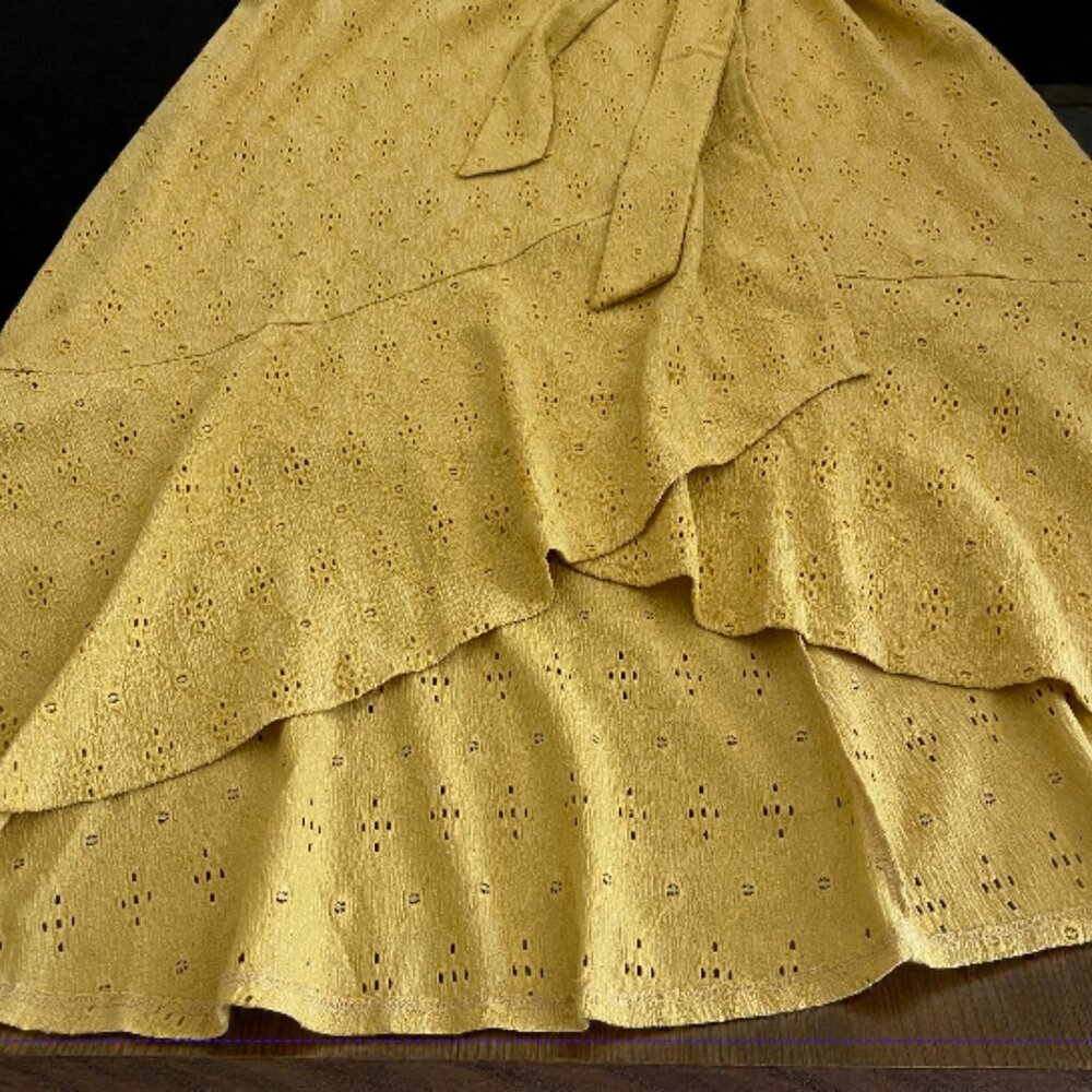 LANE BRYANT Dress Plus Size size 18 yellow Women's sundress Wrap dress XL - Picture 5 of 5